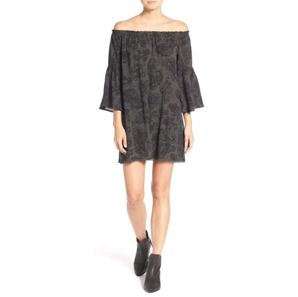 Hinge Off Shoulder Bell Sleeves Dress Size M